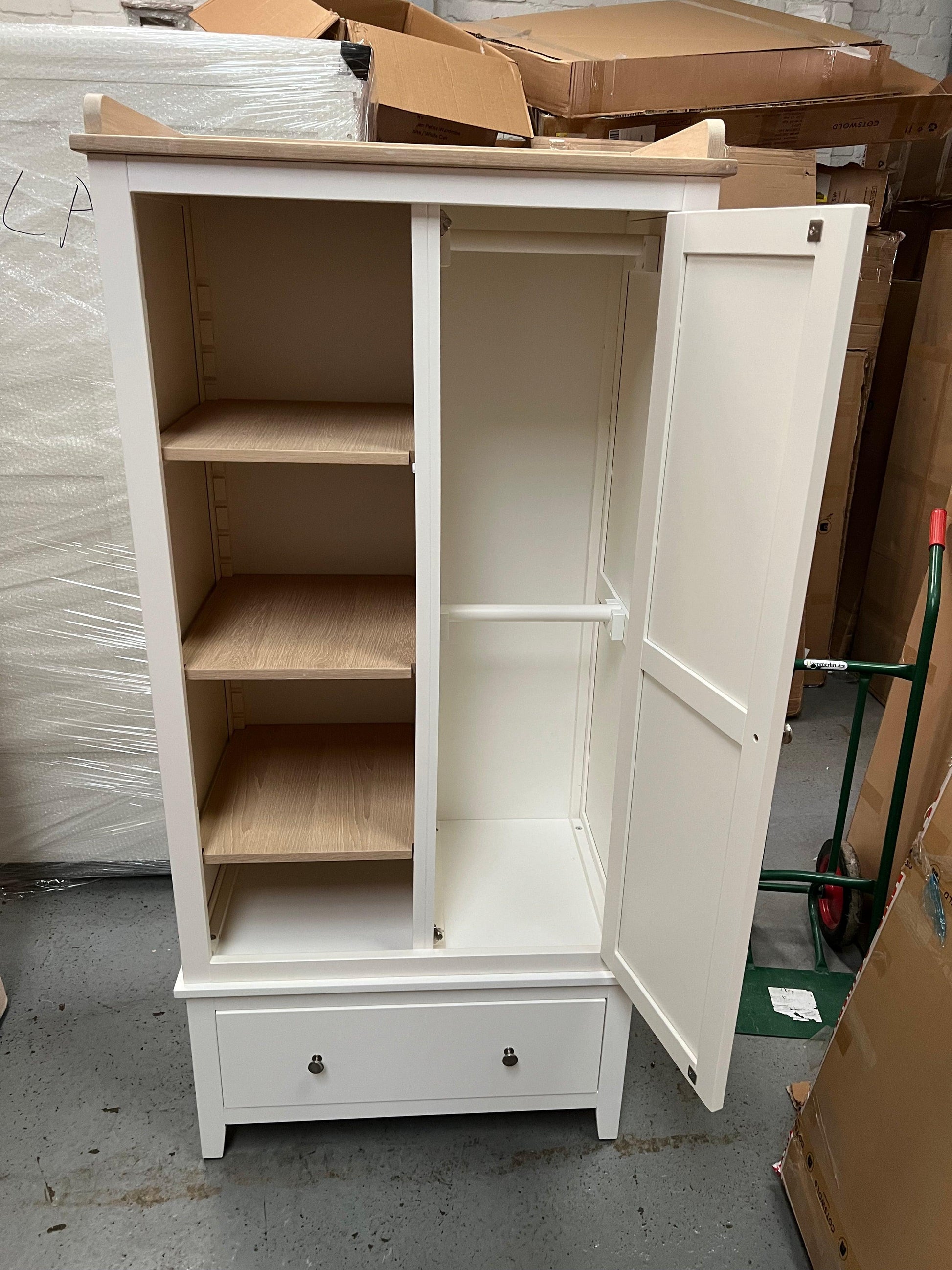 CHESTER PURE WHITE Open Petite Wardrobe Quality Furniture Clearance Ltd