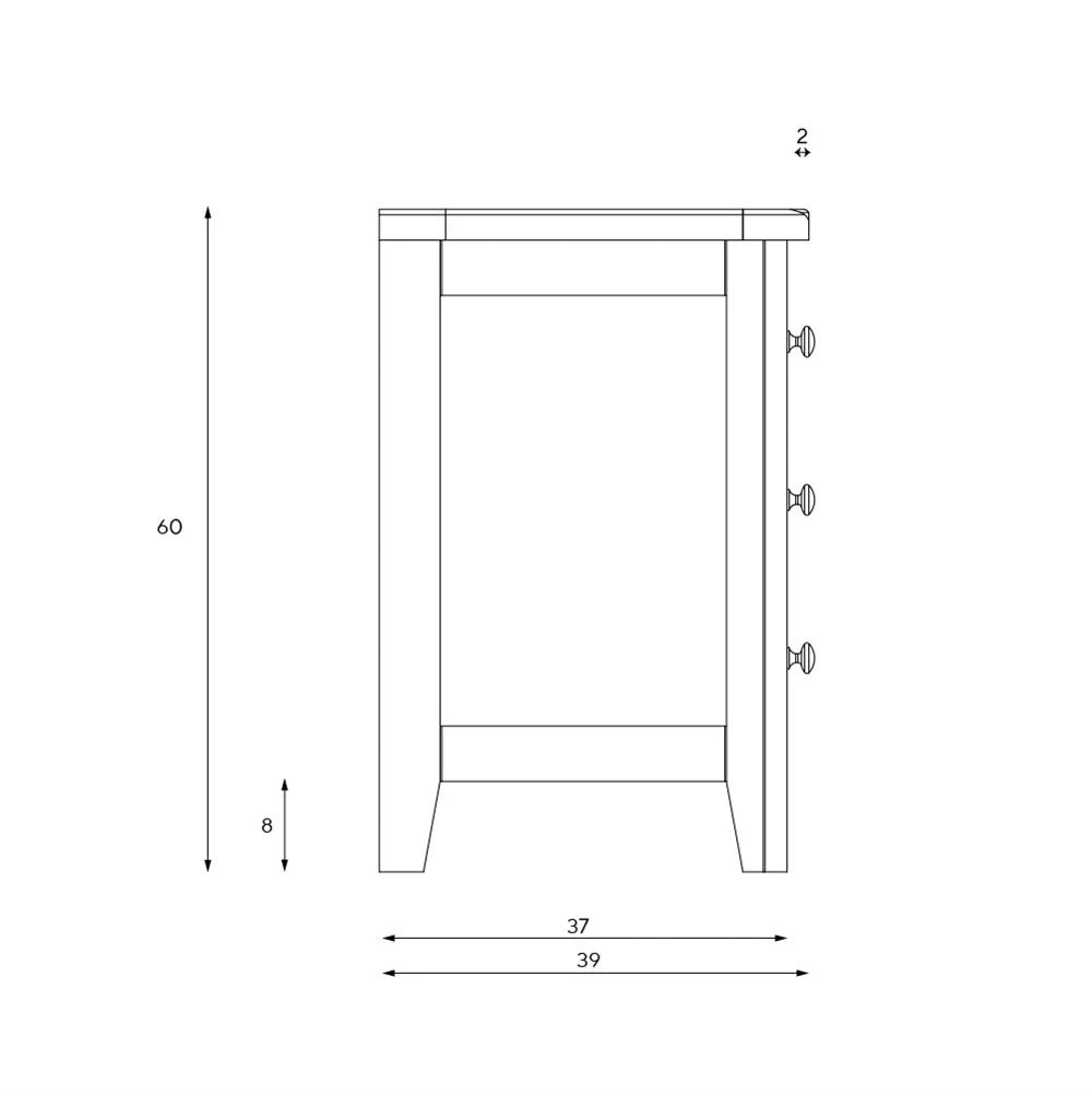 Set of 2 x CHESTER PURE WHITE
3 Drawer Bedside Tables Quality Furniture Clearance Ltd