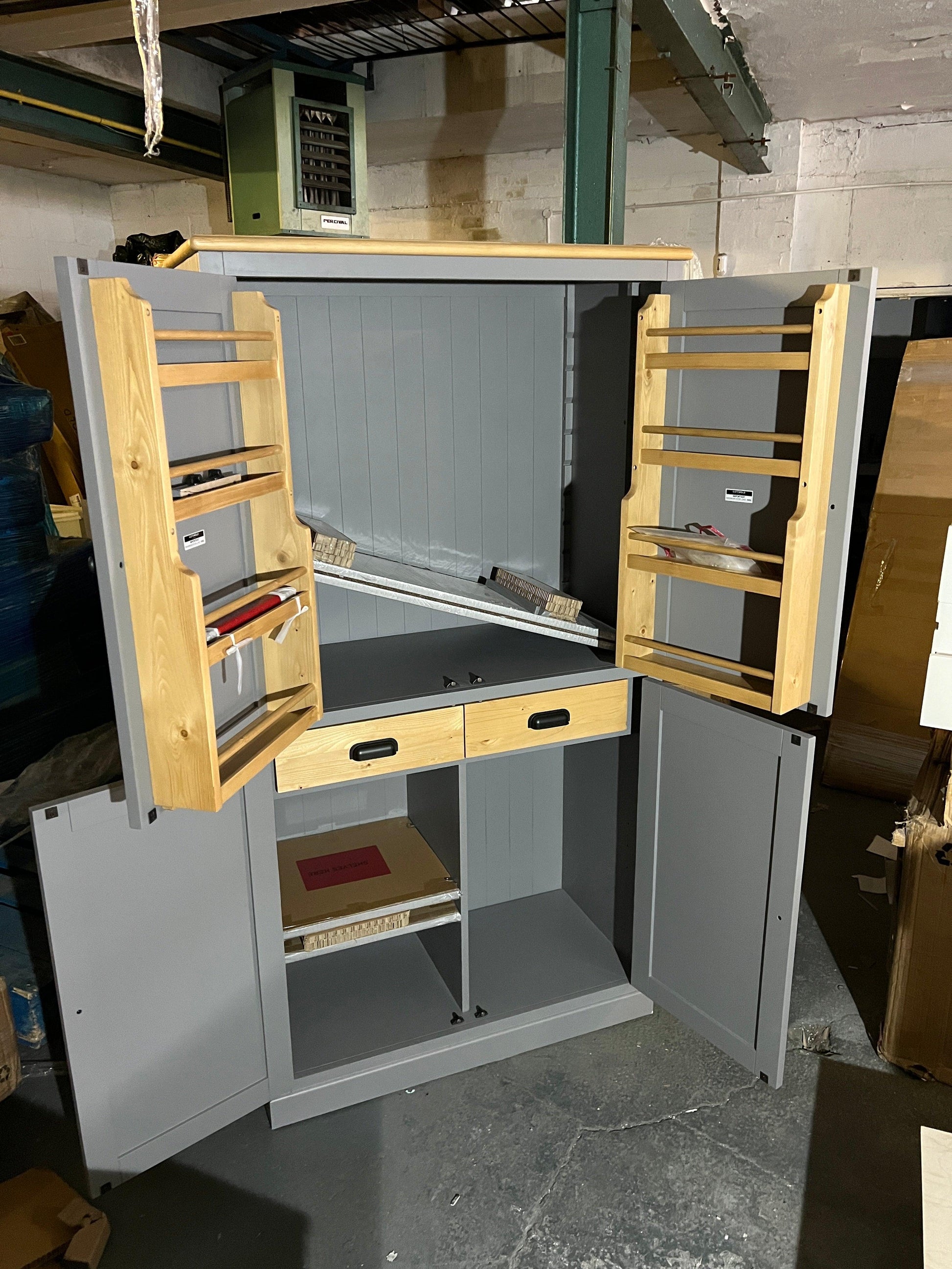 Painswick Storm Grey Double Farmhouse Larder furniture delivered
