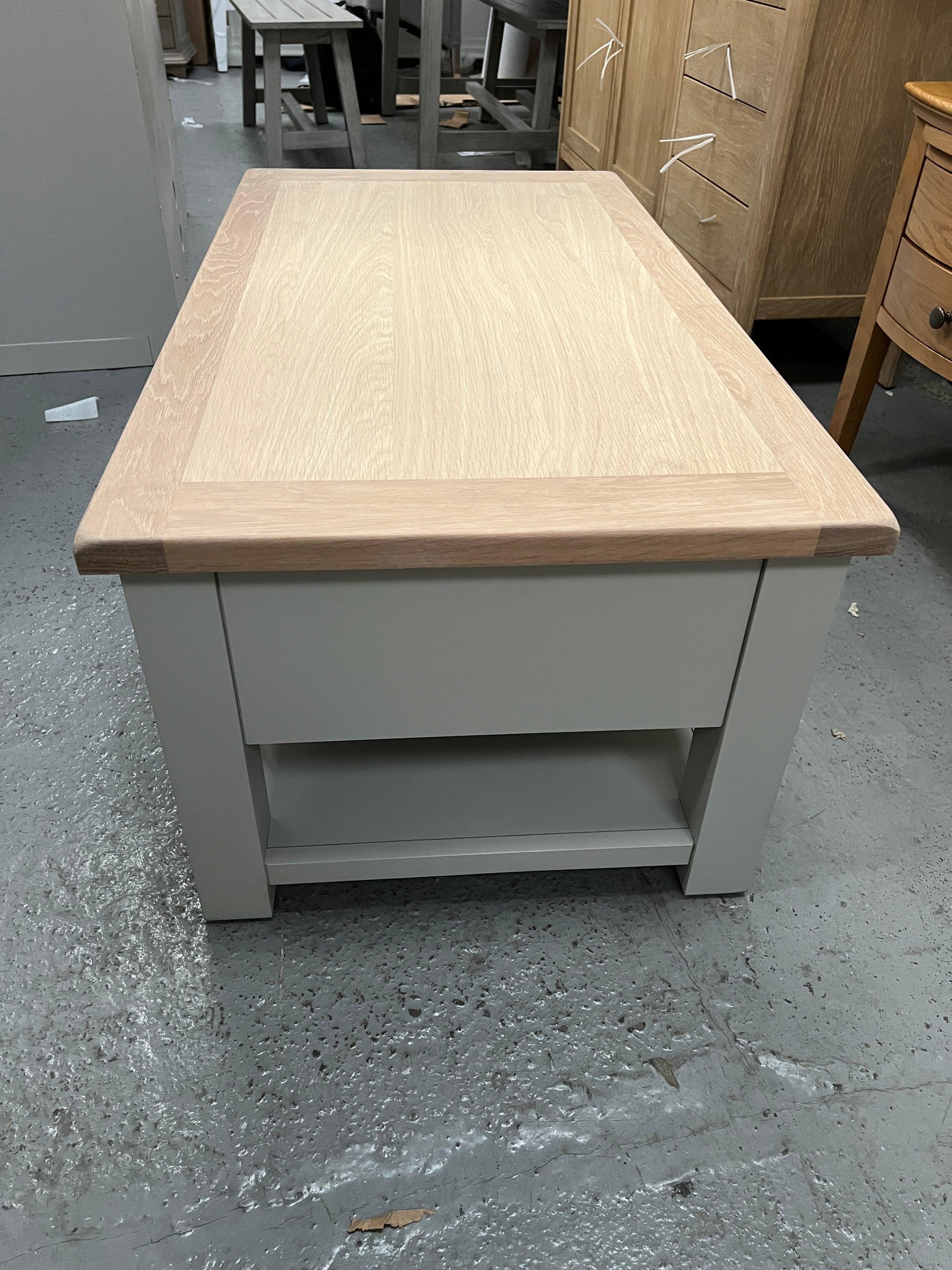 Dove Grey Coffee Table with Drawers furniture delivered 