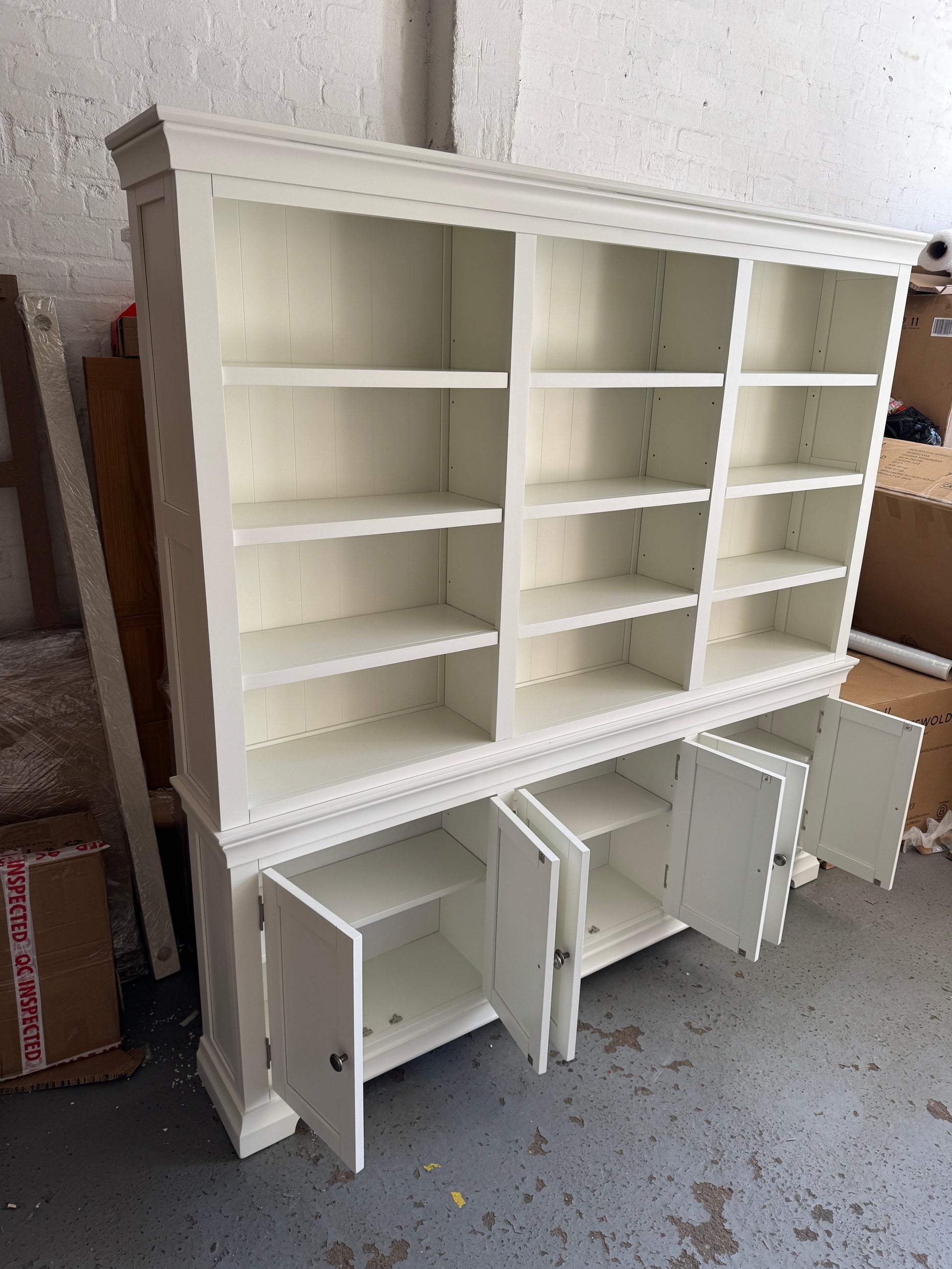 Chantilly Warm White Grand Bookcase Quality Furniture Clearance Ltd