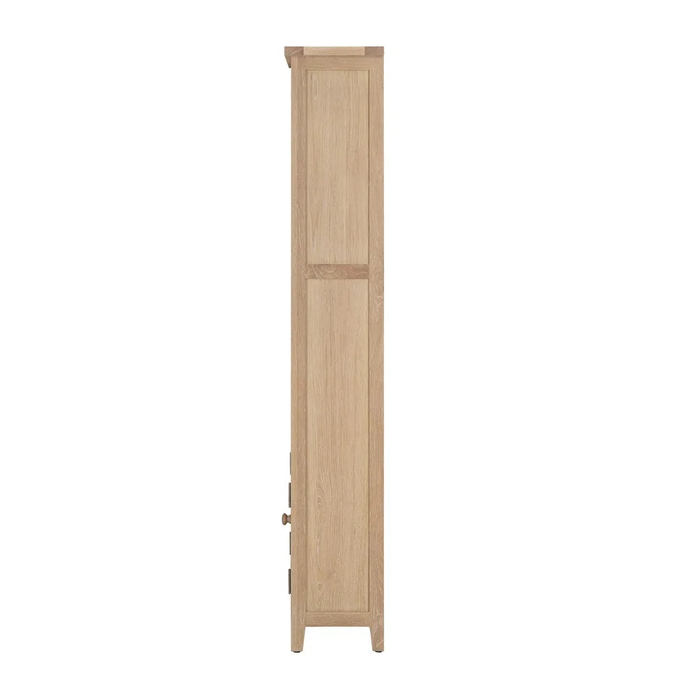 INGLESHAM WHITEWASH OAK Open Display Cabinet Quality Furniture Clearance Ltd