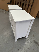 Load image into Gallery viewer, Set of two SIMPLY COTSWOLD PURE WHITE
3 Drawer Bedside Tables Quality Furniture Clearance Ltd
