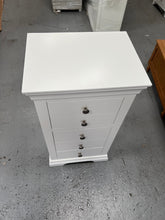 Load image into Gallery viewer, Chantilly Warm White Tall 5 Drawer Chest Quality Furniture Clearance Ltd
