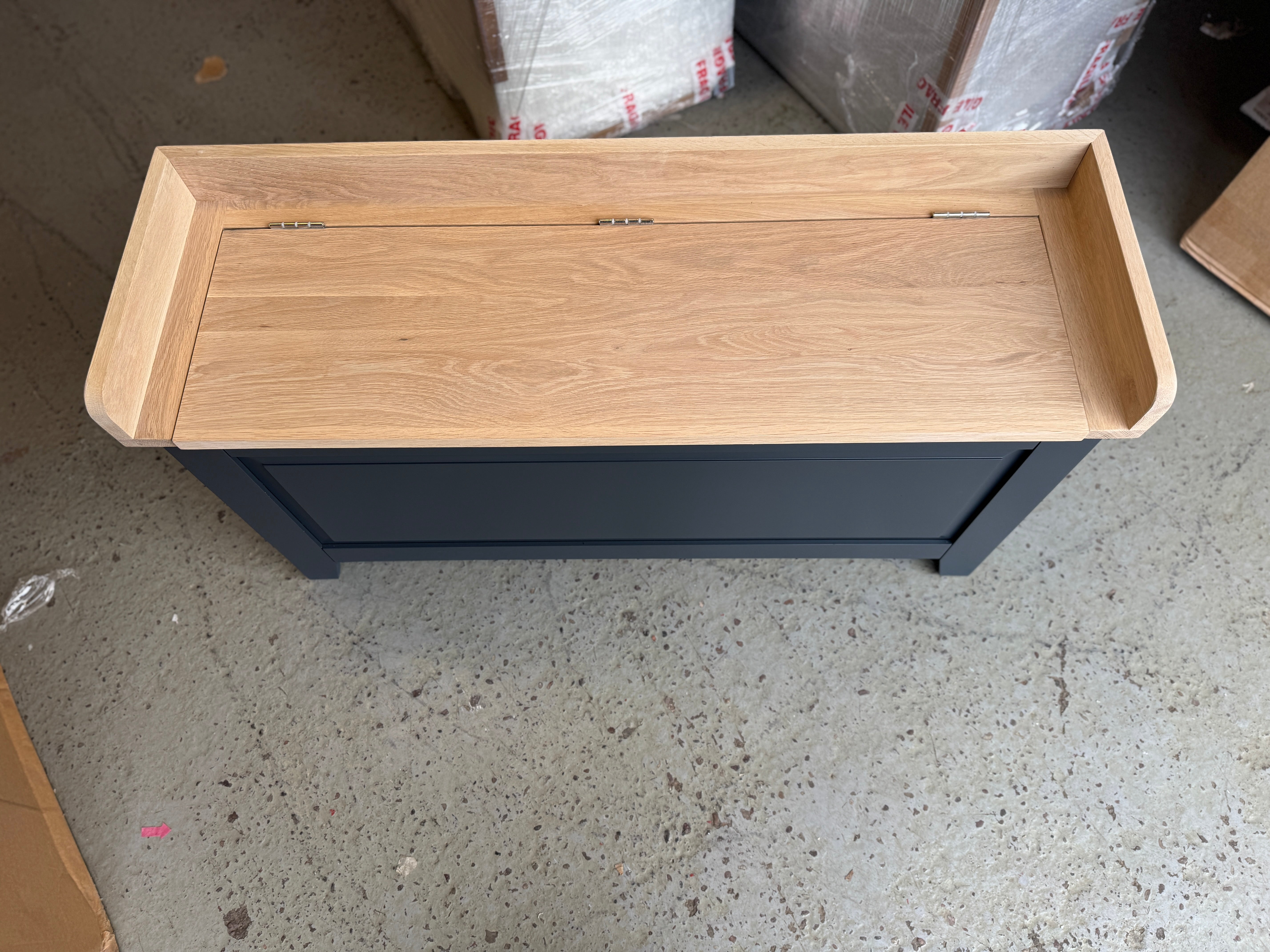 Chester Charcoal Large Shoe Storage Trunk and Bench furniture delivered