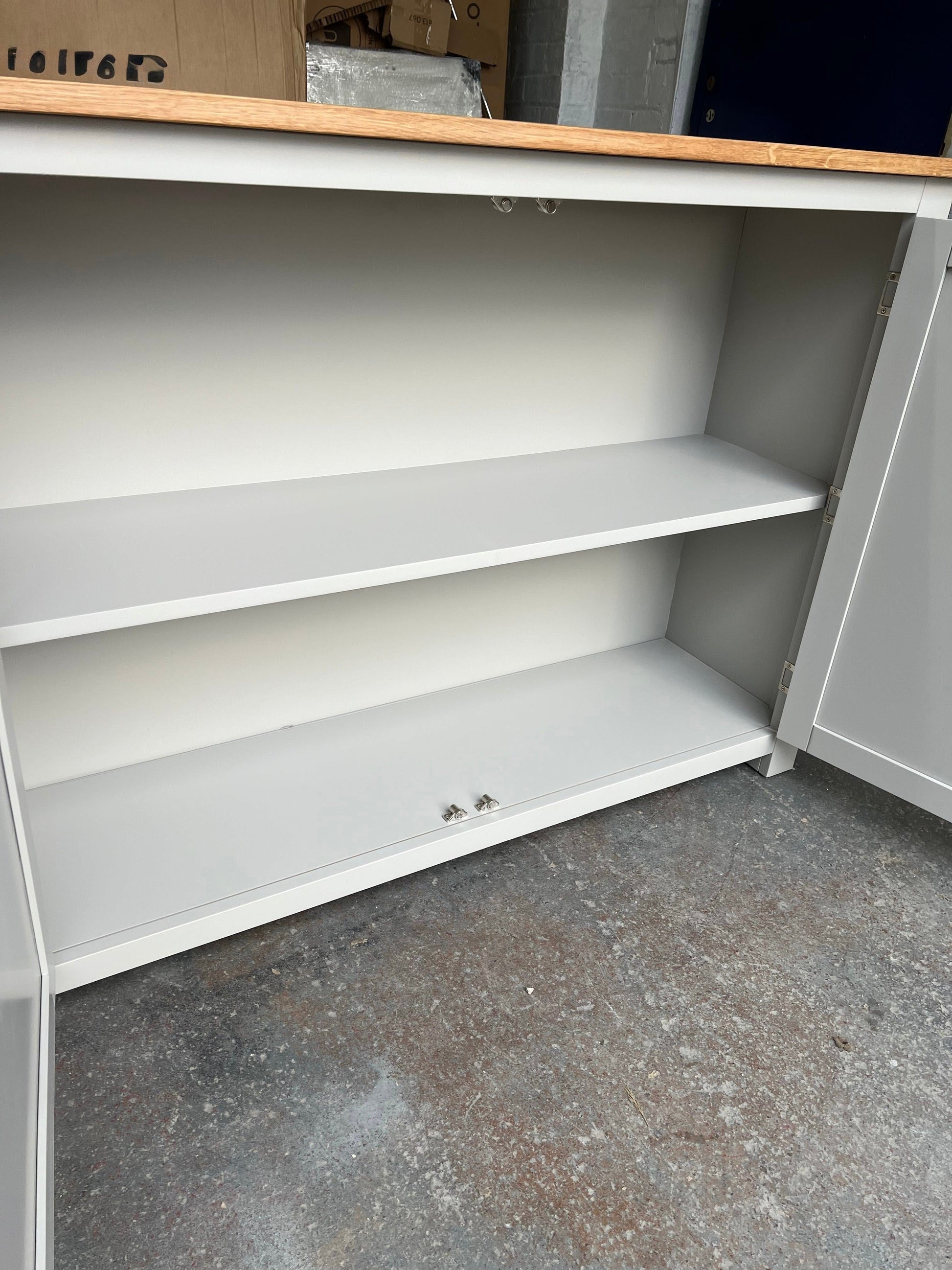 Portobello Grey Breakfast Bar Island with Stools. furniture delivered