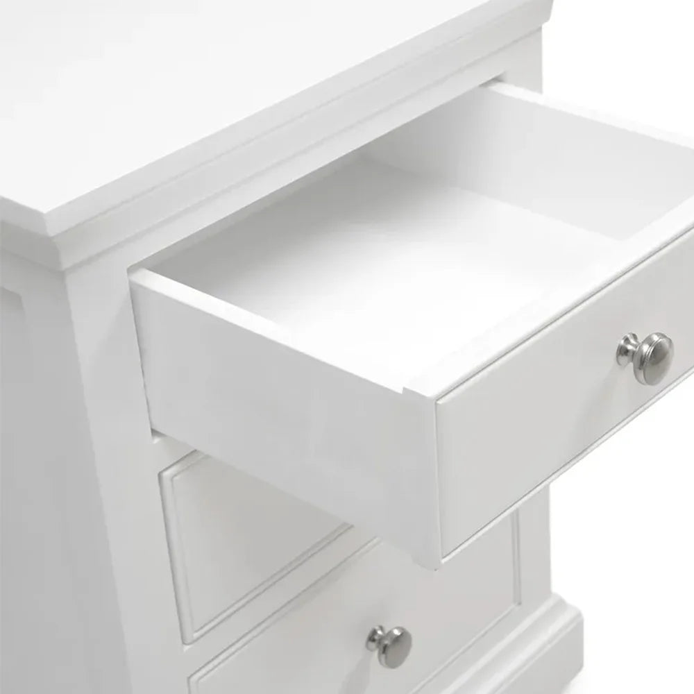 Set of 2 FAIRFORD WARM WHITE 3 Drawer Bedside Table Quality Furniture Clearance Ltd