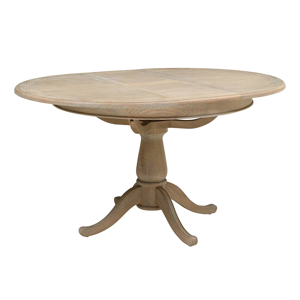 CAMILLE LIMEWASH OAK
Extending Round Dining Table Quality Furniture Clearance Ltd