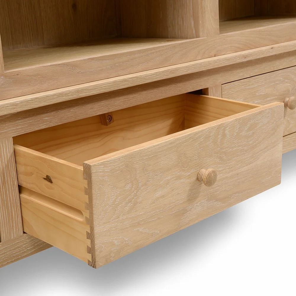 INGLESHAM WHITEWASH OAK Grand Bookcase Quality Furniture Clearance Ltd