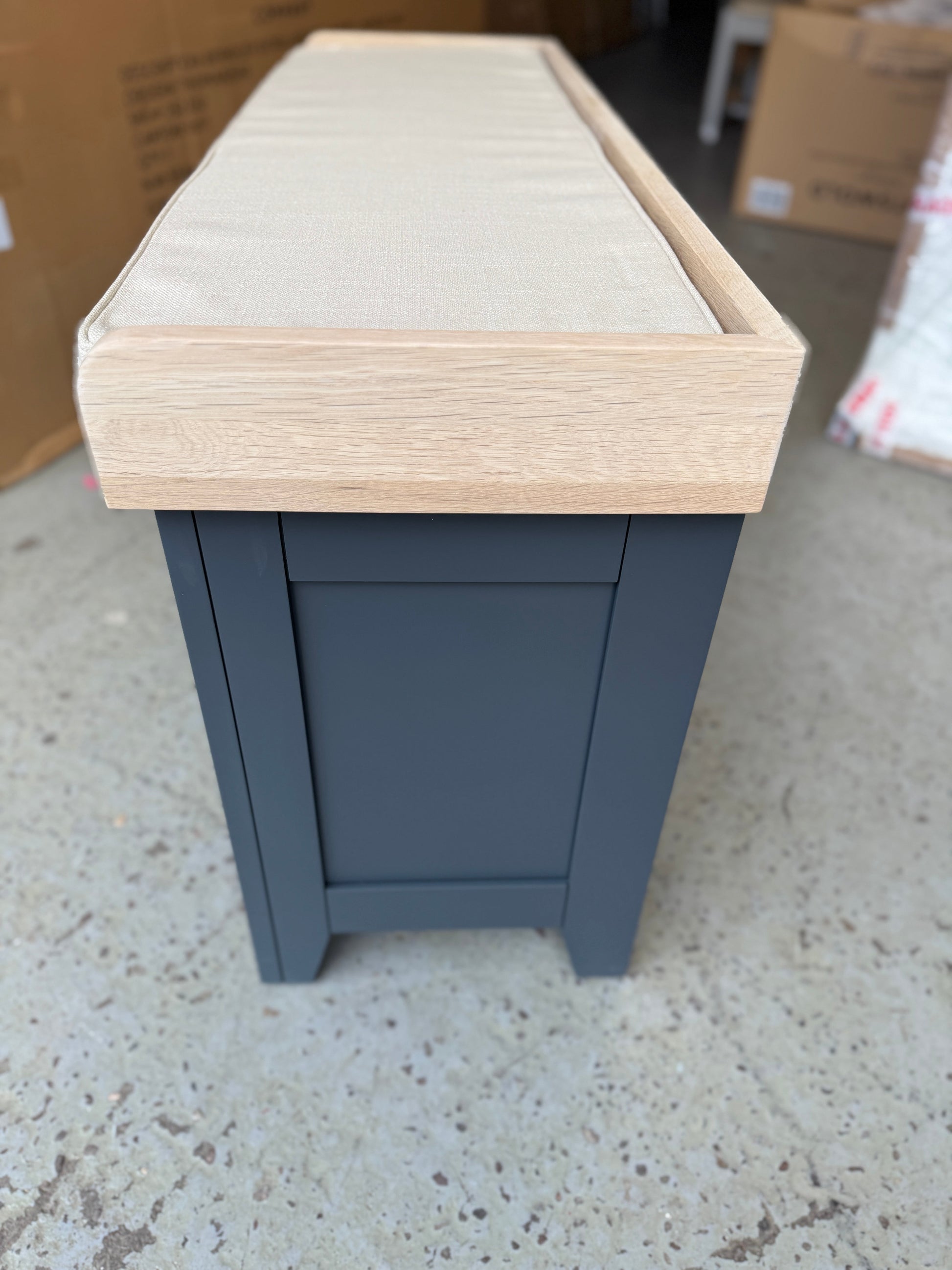 Chester Charcoal Large Shoe Storage Trunk and Bench furniture delivered