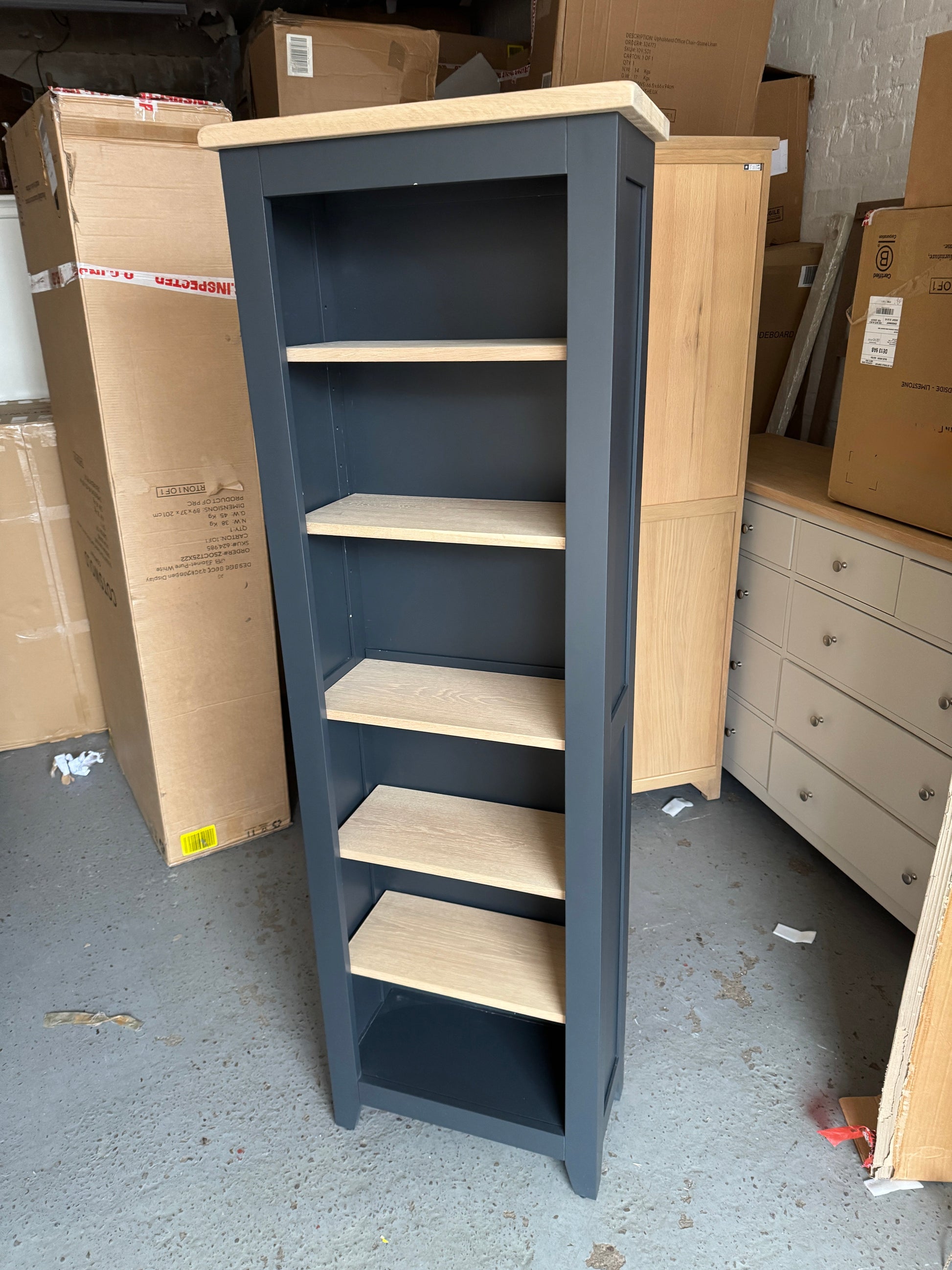 CHESTER CHARCOAL
Tall and Slim Bookcase Quality Furniture Clearance Ltd