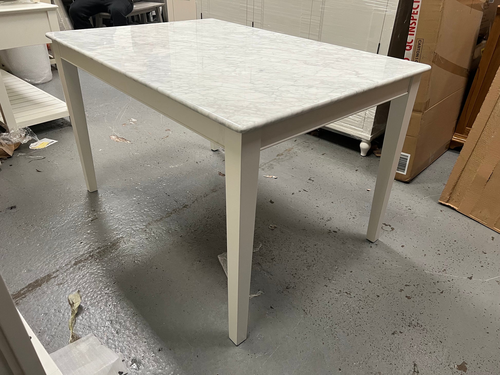STOW WARM WHITE
Fixed Marble Top Table Quality Furniture Clearance Ltd