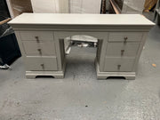 CHANTILLY PEBBLE GREY Double Pedestal Dressing Table Quality Furniture Clearance Ltd