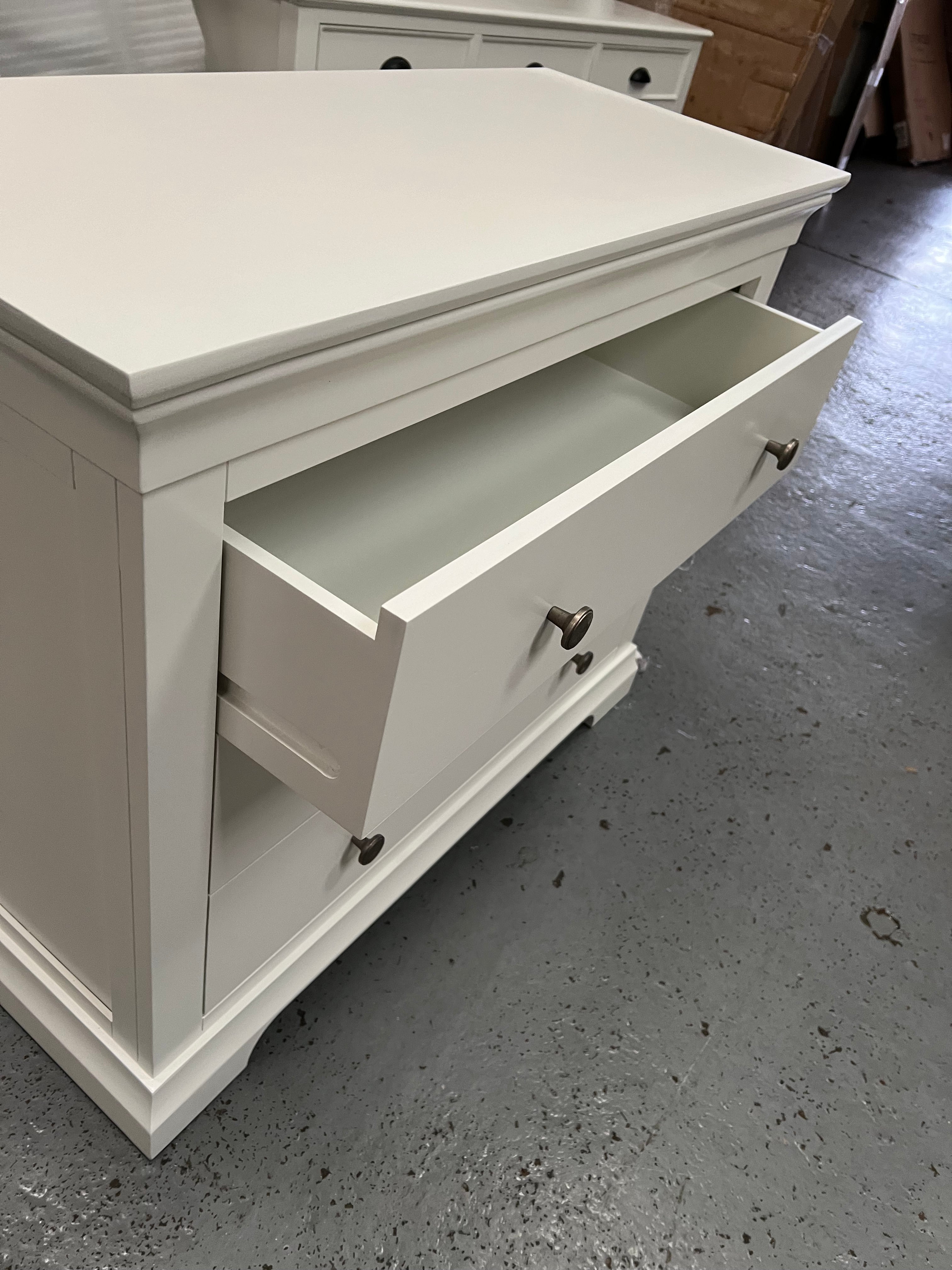 Chantilly Warm White 3 Drawer Petite Chest furniture delivered