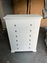 Load image into Gallery viewer, CHANTILLY WARM WHITE Tall 6 Drawer Chest Quality Furniture Clearance Ltd

