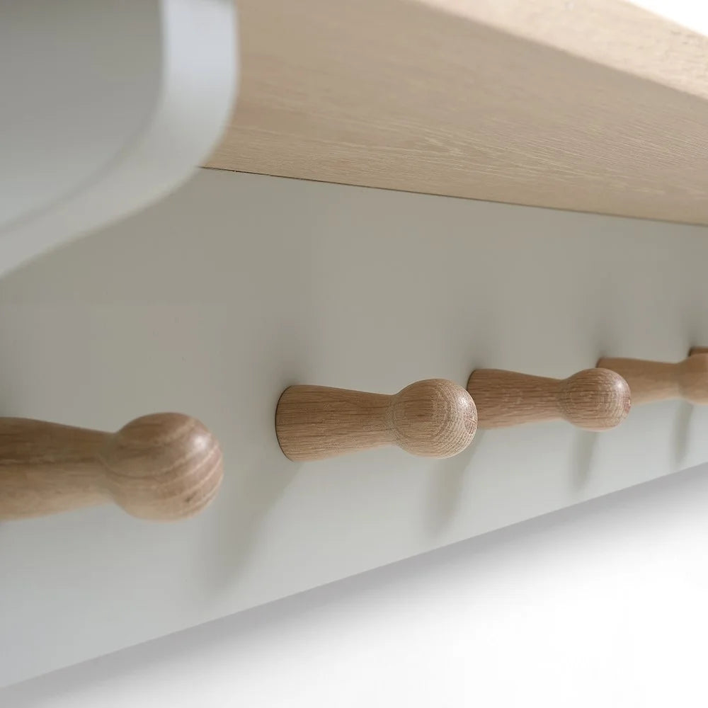 CHESTER DOVE GREY
7 Coat Peg Shelf (130cm) Quality Furniture Clearance Ltd