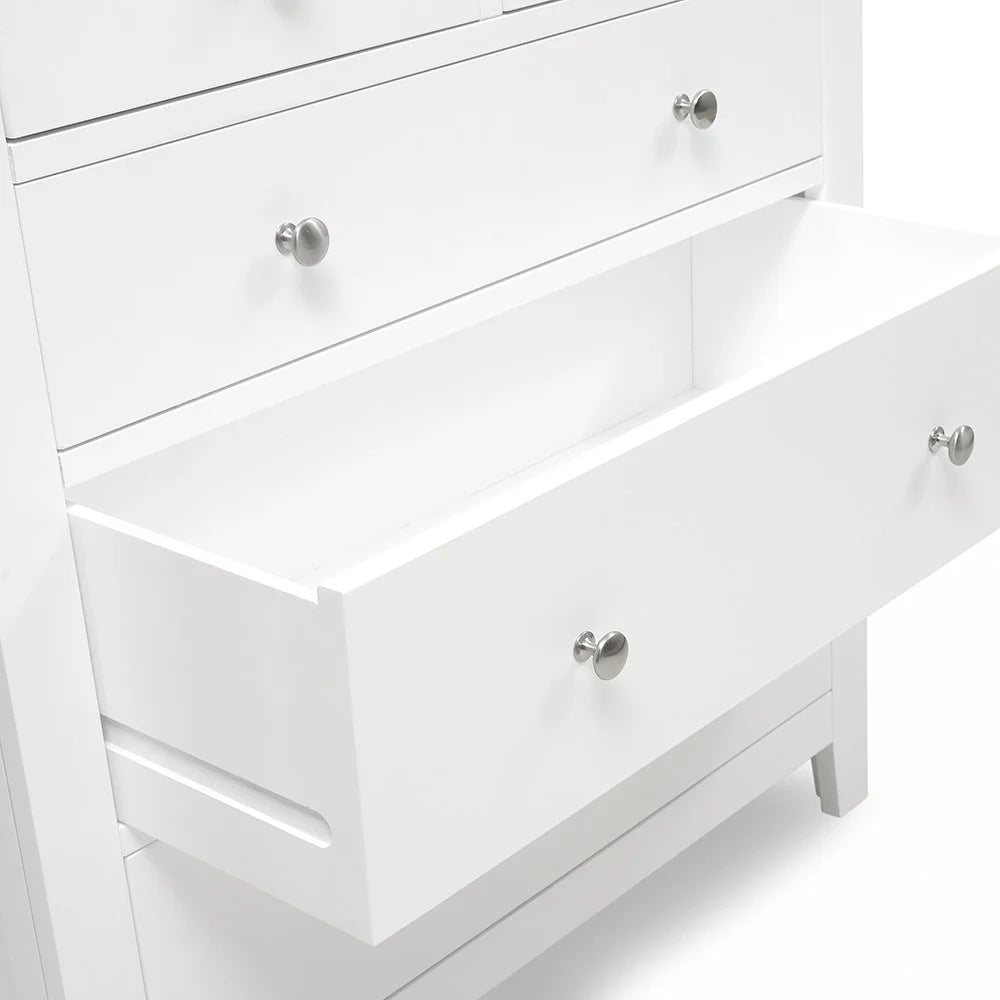 CHESTER PURE WHITE
5 Drawer Chest Quality Furniture Clearance Ltd