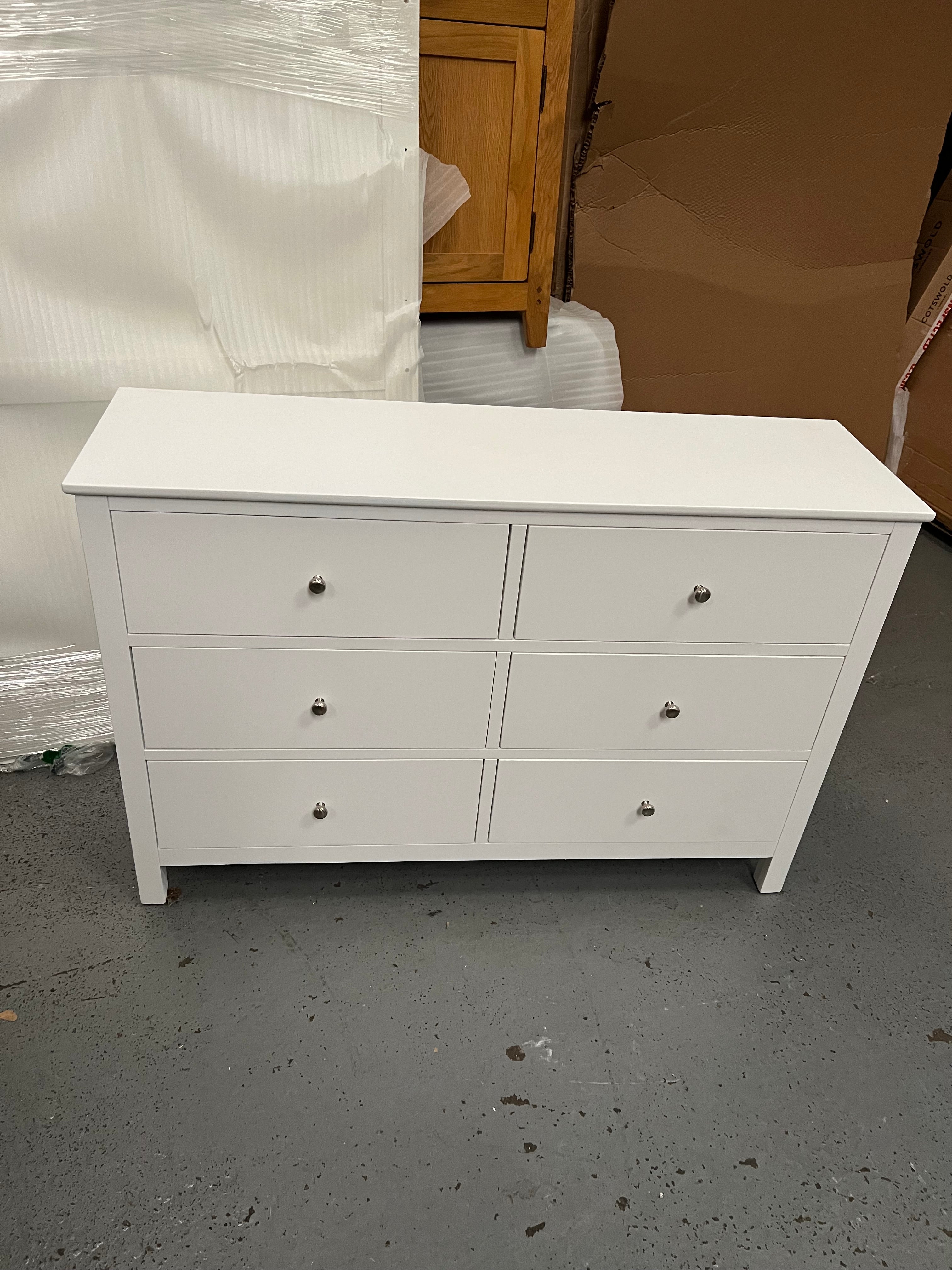 SIMPLY COTSWOLD DOVE GREY 6 Drawer Chest Quality Furniture Clearance Ltd