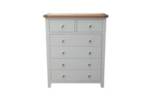 Load image into Gallery viewer, HAMPSHIRE 2 OVER 4 DRAW CHEST – GREY/OAK Quality Furniture Clearance Ltd
