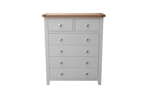 HAMPSHIRE 2 OVER 4 DRAW CHEST – GREY/OAK Quality Furniture Clearance Ltd