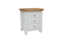 Load image into Gallery viewer, HAMPSHIRE BEDSIDE 3 DRAWER – GREY/OAK Quality Furniture Clearance Ltd
