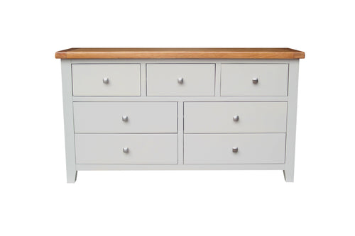 HAMPSHIRE 3 OVER 4 DRAW CHEST – GREY/OAK Quality Furniture Clearance Ltd