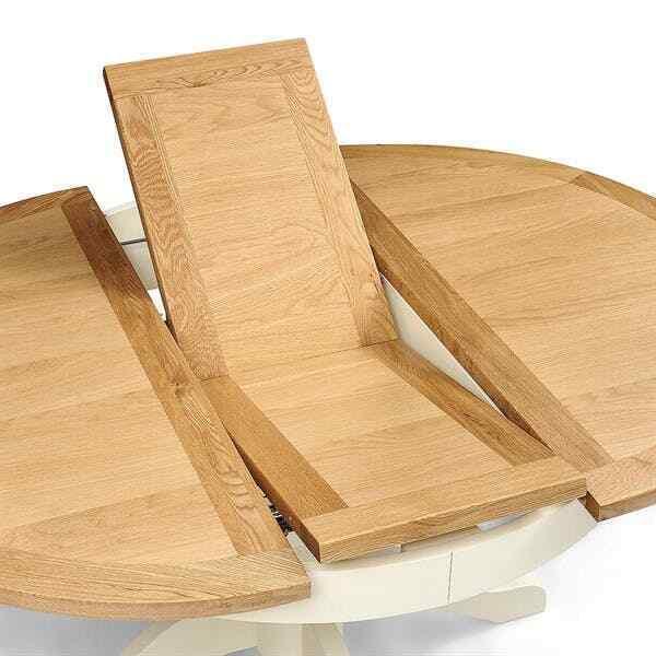 SUSSEX COTSWOLD CREAM 4-6 Seater Round Extending Table Quality Furniture Clearance Ltd