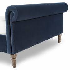 HILCOTT Petrol Velvet Kingsize Upholstered Bed Quality Furniture Clearance Ltd