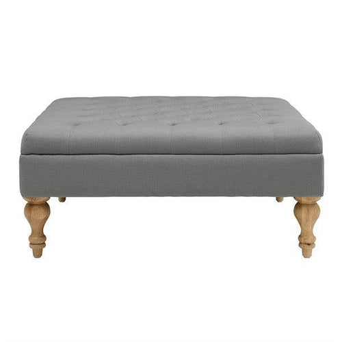 CLOVER Buttoned Coffee Table - Grey Linen Quality Furniture Clearance Ltd
