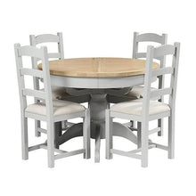 Load image into Gallery viewer, Chester Dove Grey 4-6 Seater Round Extending Dining Table Quality Furniture Clearance Ltd
