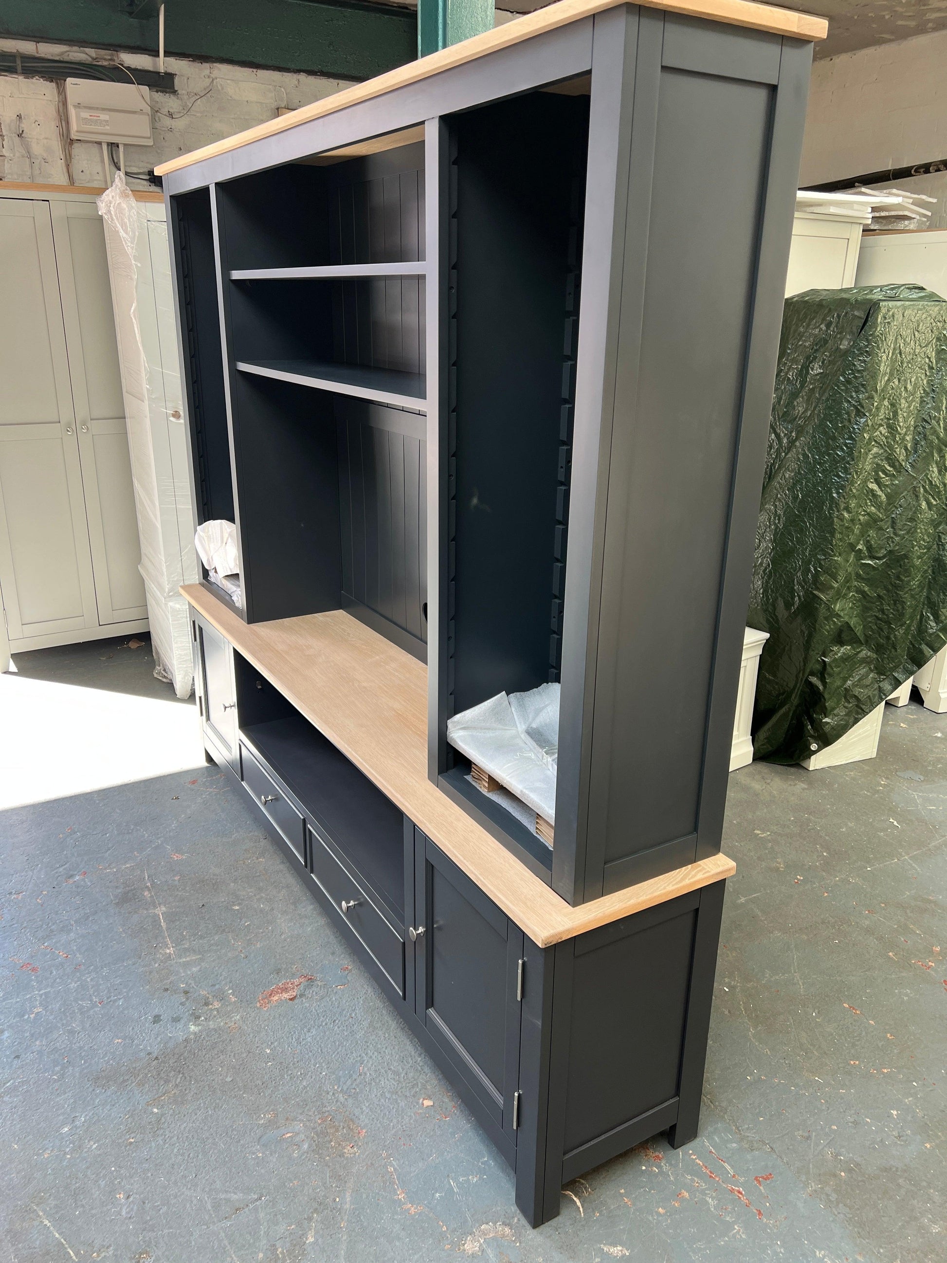 Ellwood Charcoal Extra Large TV and Media Unit Quality Furniture Clearance Ltd