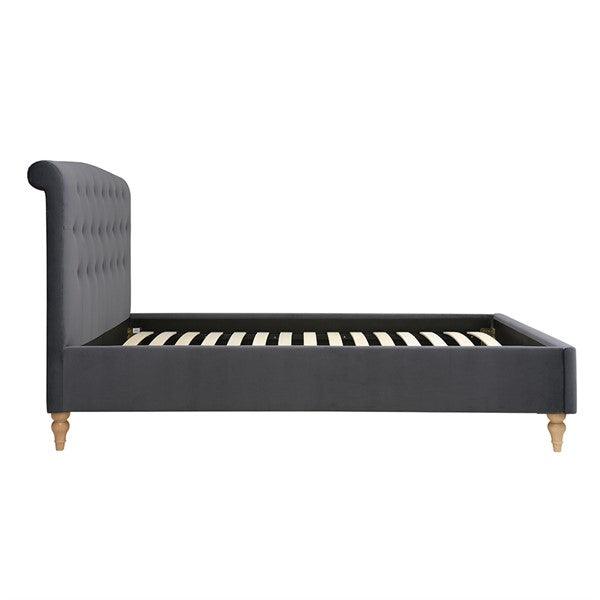 Huxley Iron Velvet Double Upholstered Bed Quality Furniture Clearance Ltd