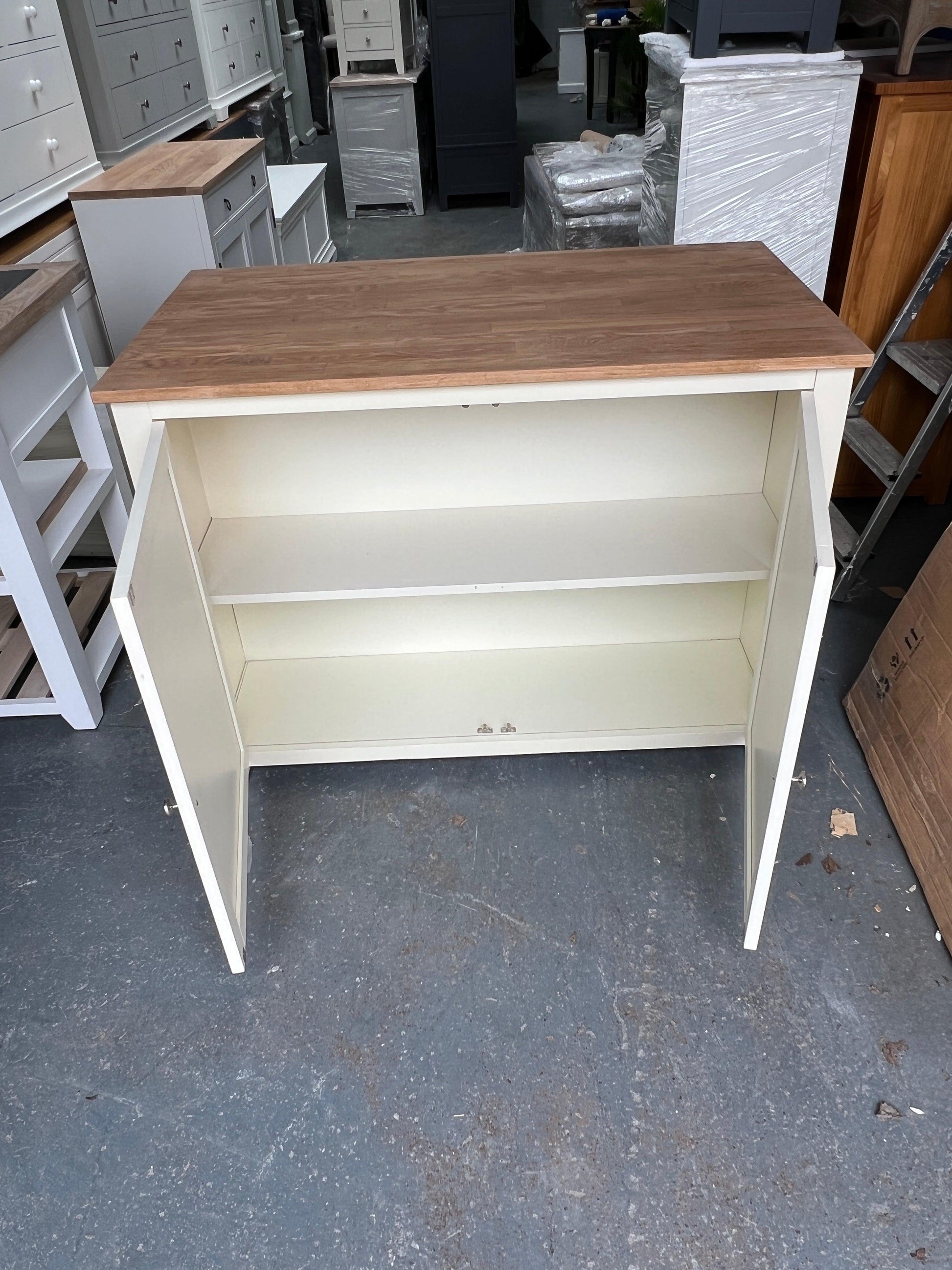 Portobello Cream Breakfast Bar Island with Stools furniture delivered 