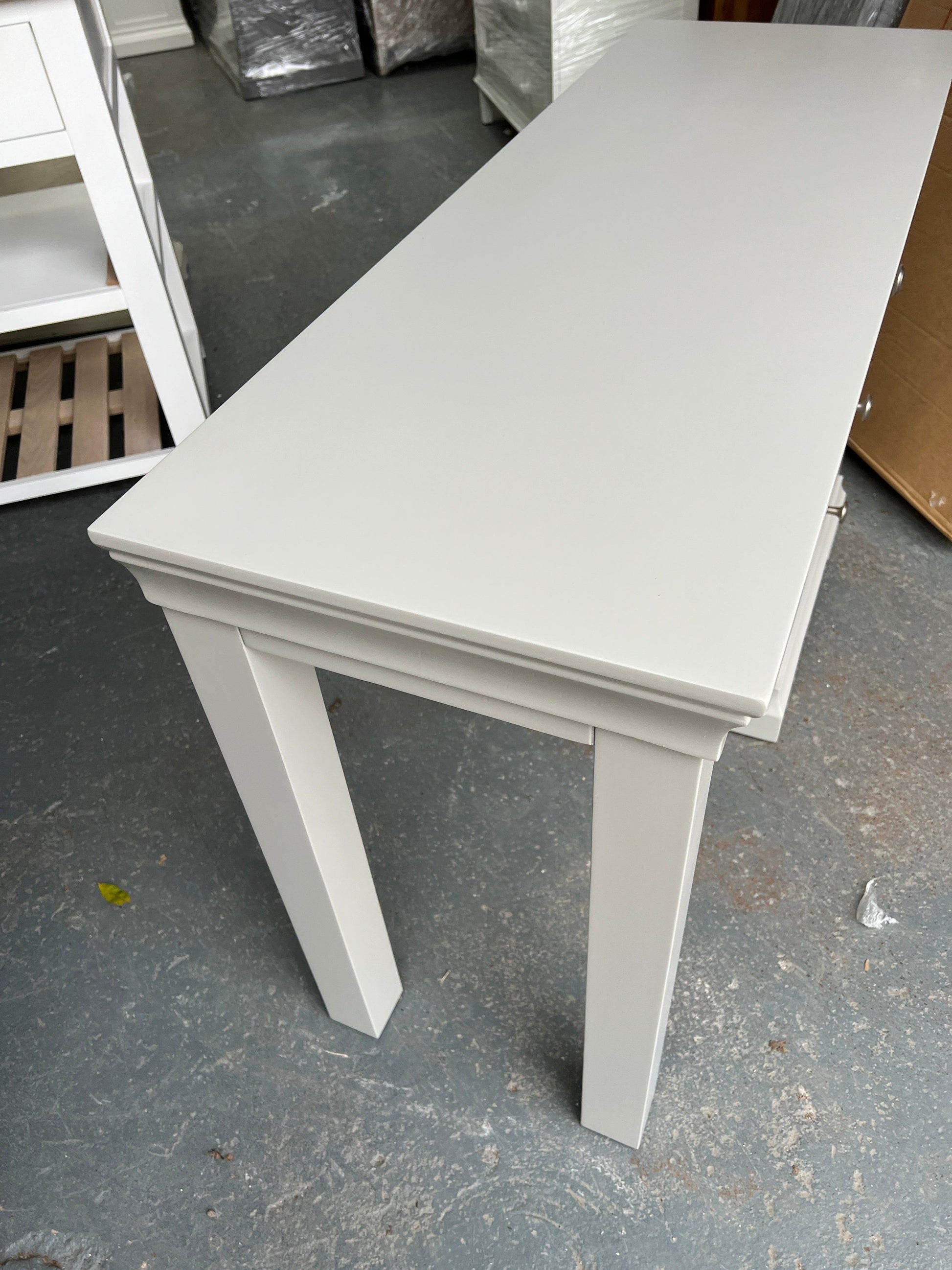 Chantilly Pebble Grey Single Pedestal Dressing Table / Desk furniture delivered 