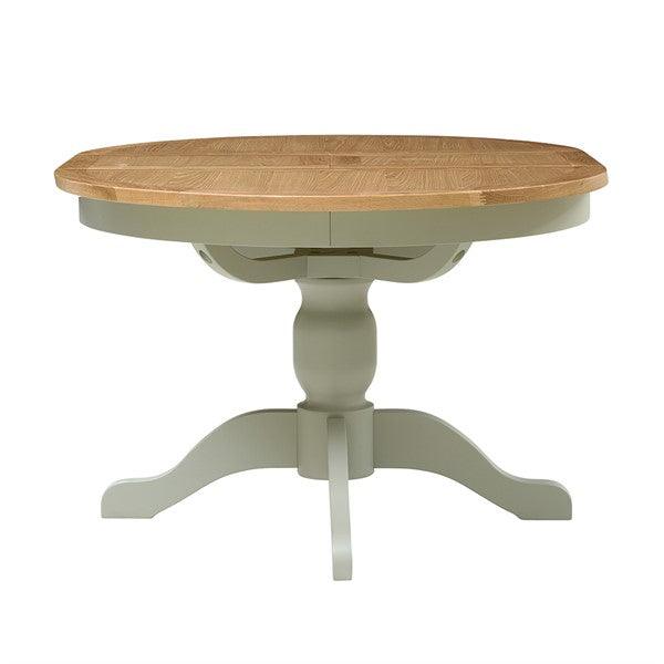 Sussex Sage Green 4-6 Seater Round Extending Table Quality Furniture Clearance Ltd
