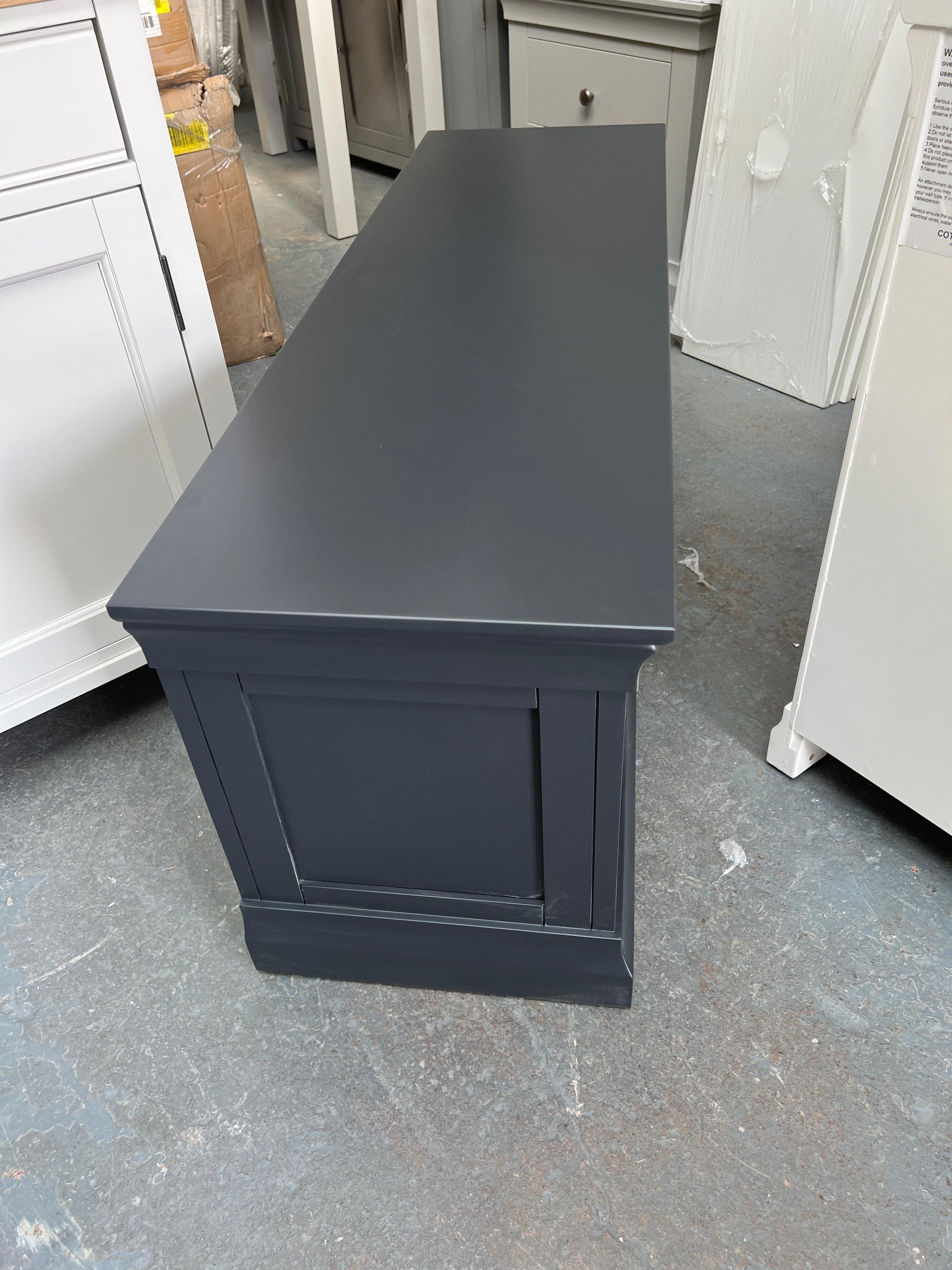Chantilly Dusky Black Wide Blanket Box furniture delivered 