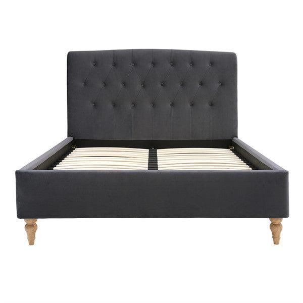 Huxley Iron Velvet Double Upholstered Bed Quality Furniture Clearance Ltd