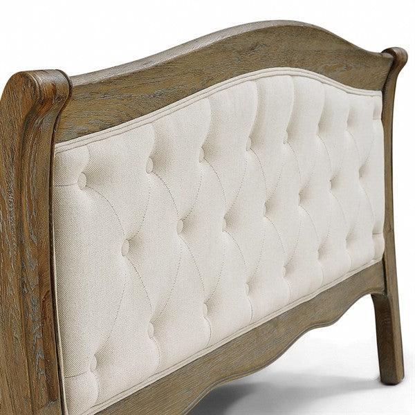 Camille Limewash Oak Buttoned 5ft Kingsize Bed Quality Furniture Clearance Ltd