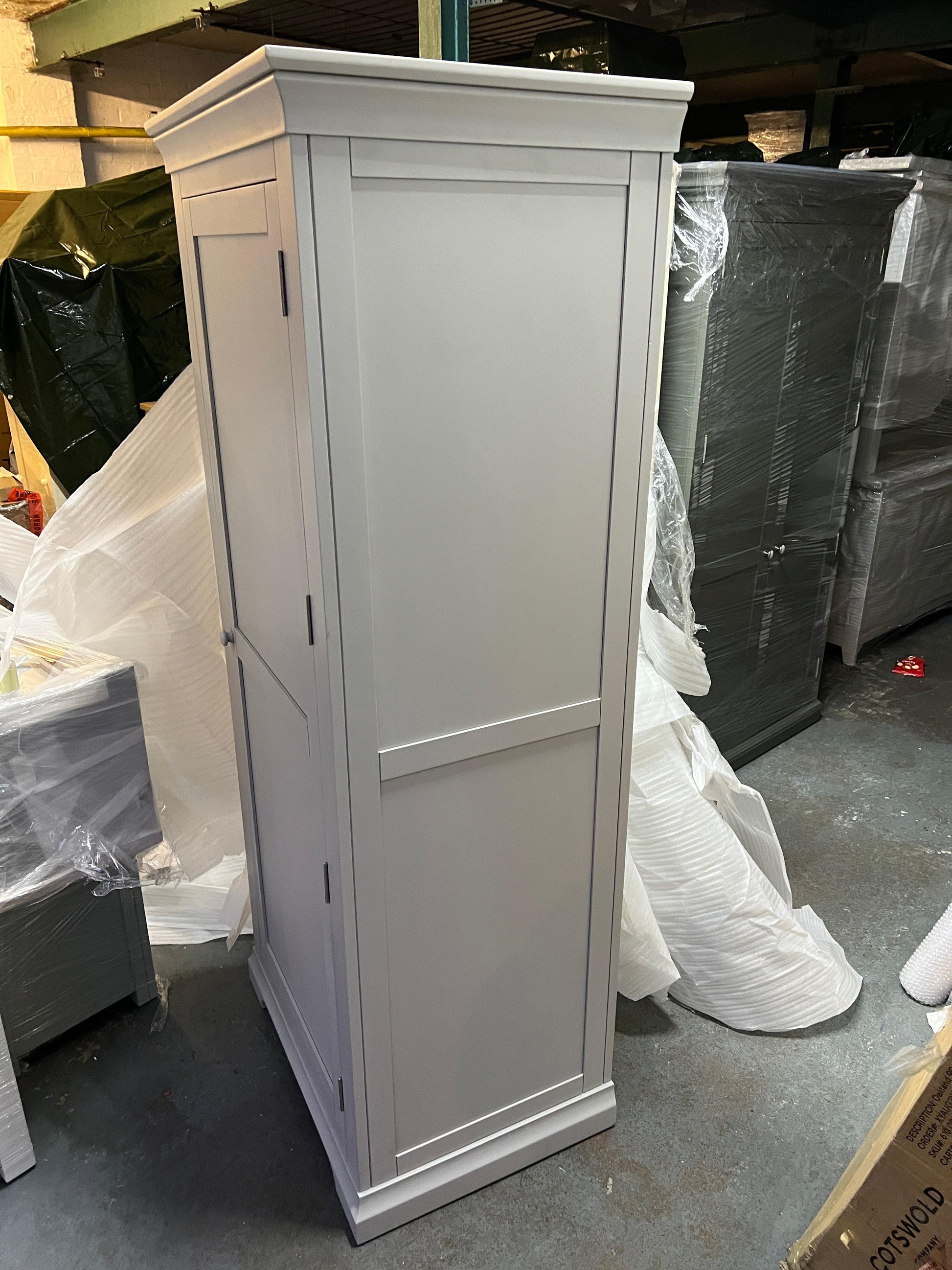 Chantilly Pebble Grey Single Wardrobe Quality Furniture Clearance Ltd