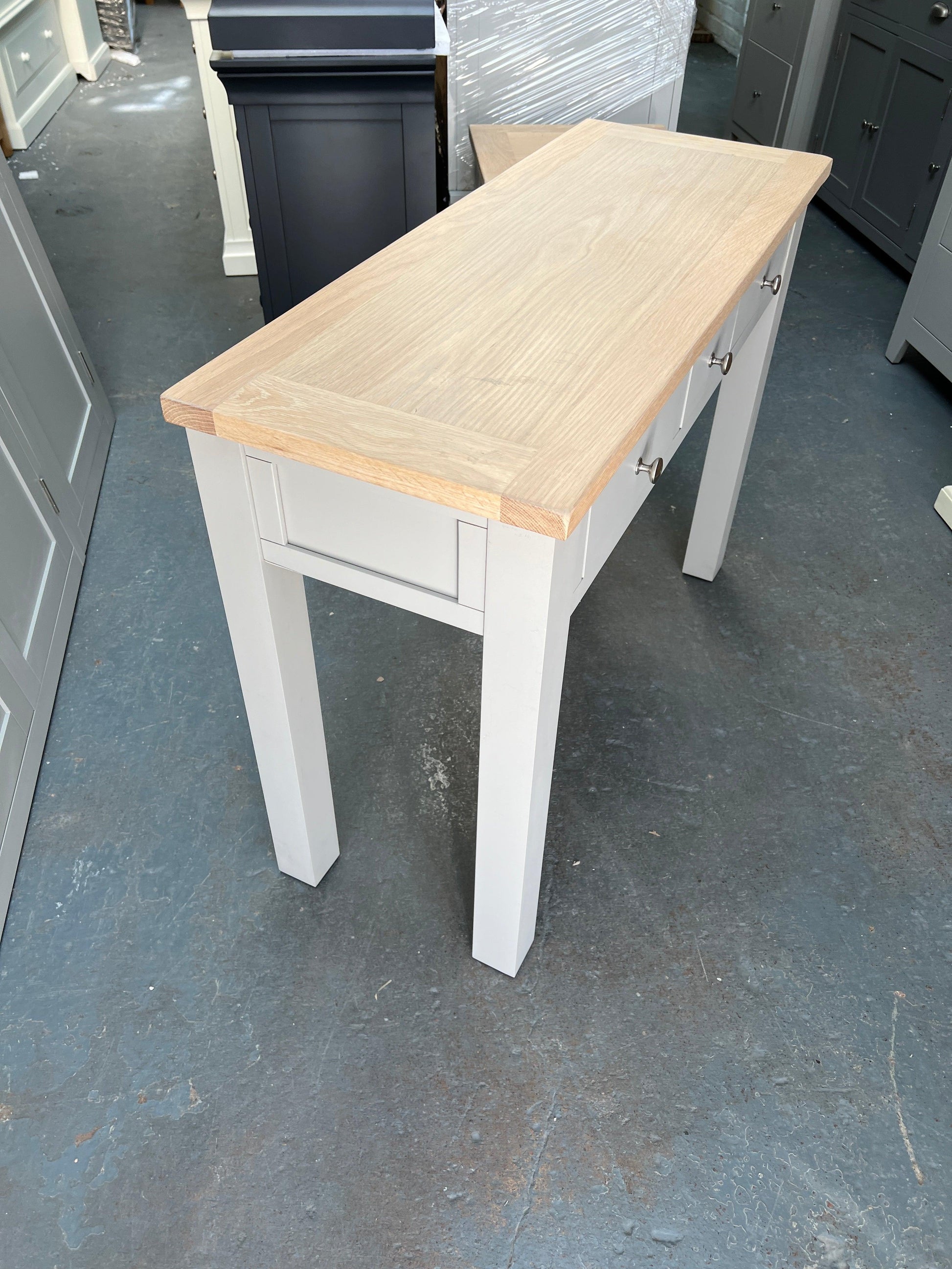 Chester Dove Grey Console Desk furniture delivered 