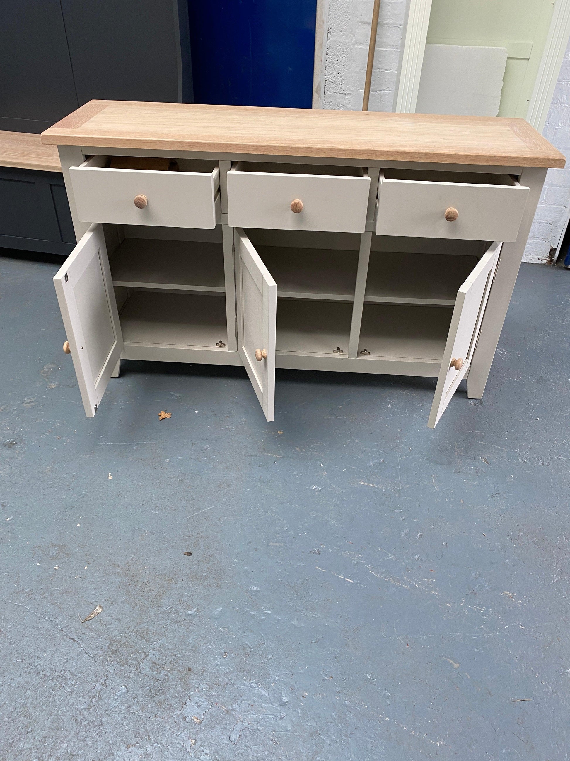 Stone 3 Door Large Sideboard. - furniture delivered 