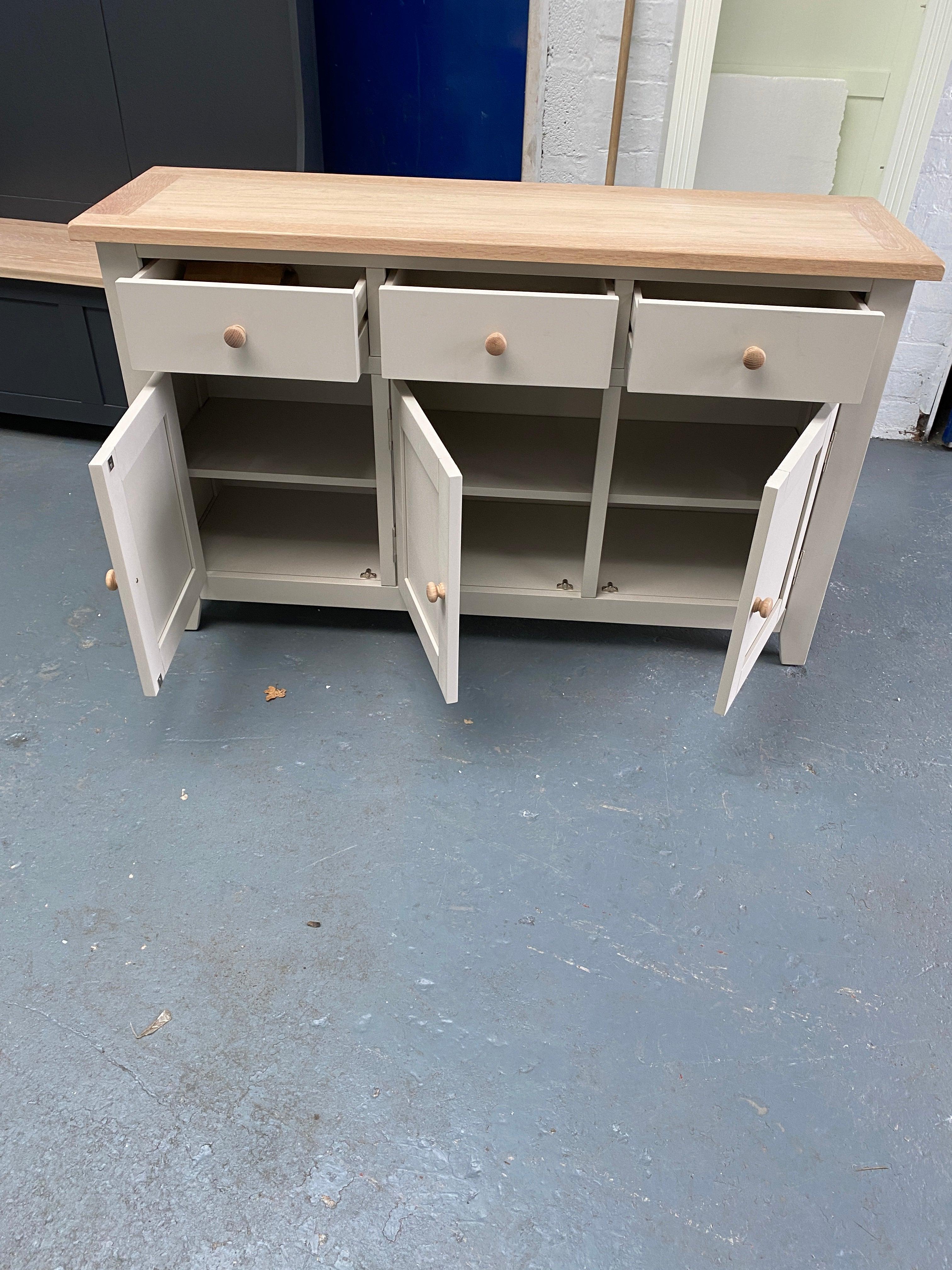 Stone 3 Door Large Sideboard. - furniture delivered 