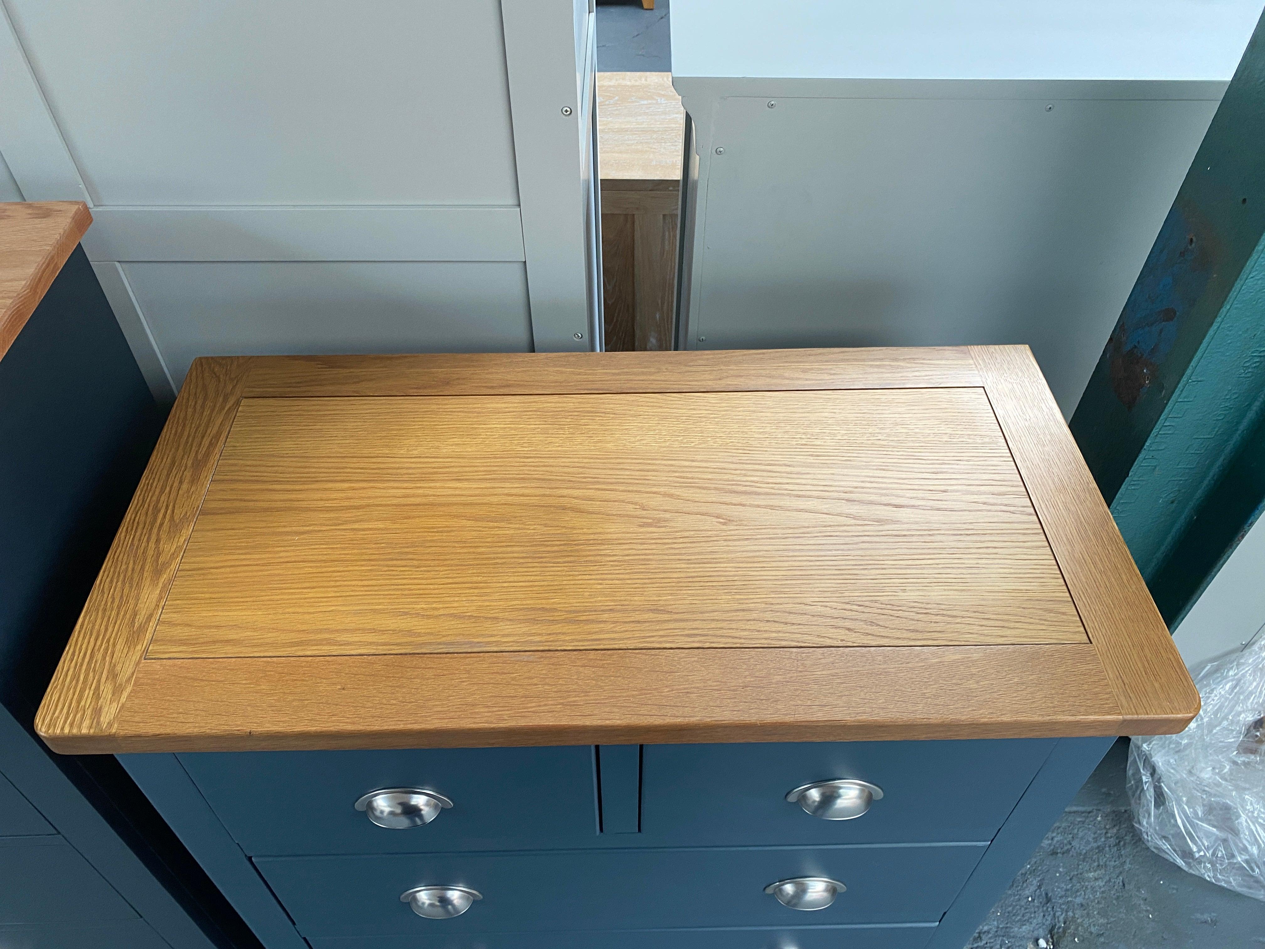 Inky Blue 2 Over 4 Drawer Chest. - furniture delivered 
