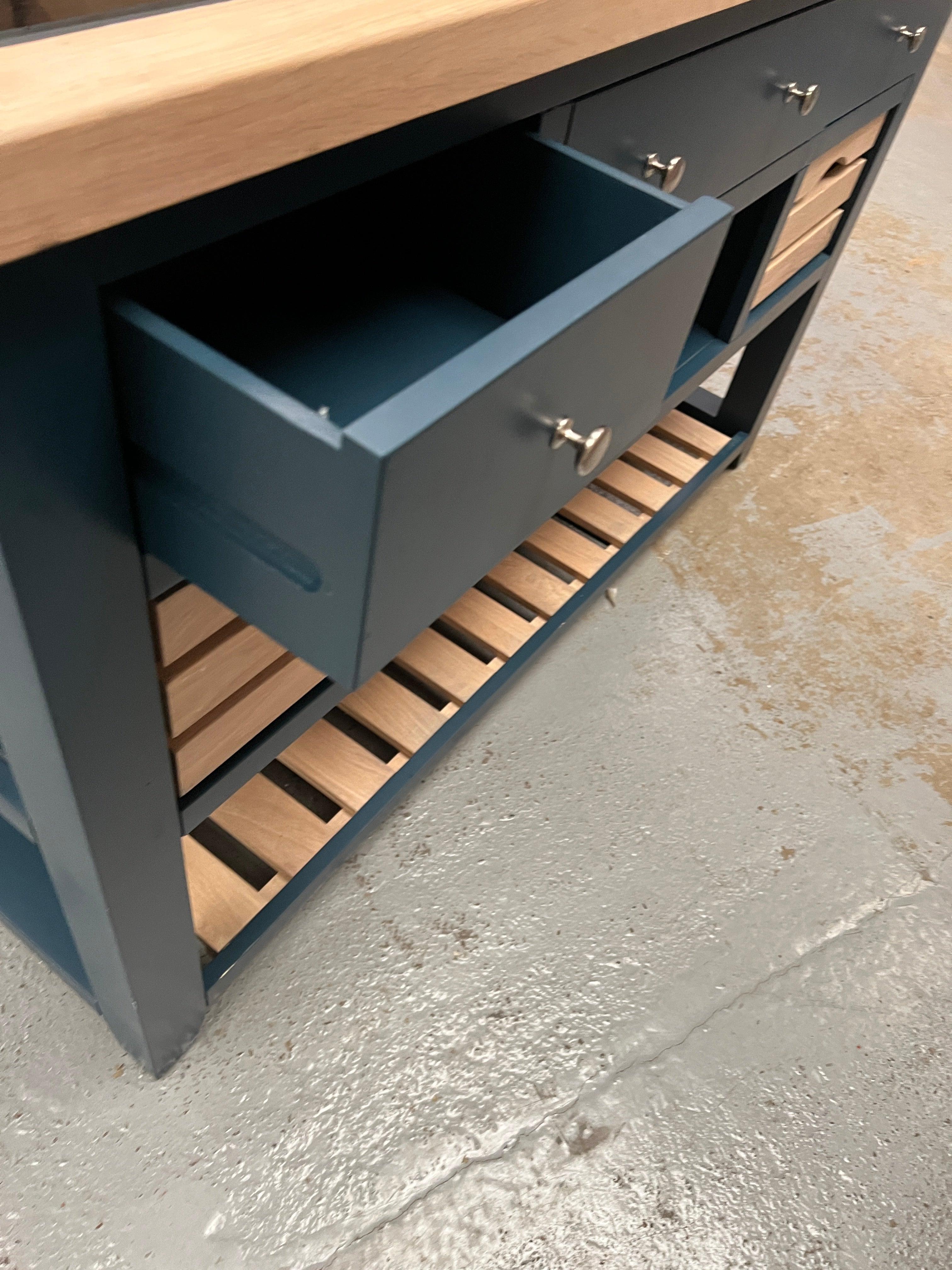 CHESTER MIDNIGHT BLUE Kitchen Island Quality Furniture Clearance Ltd