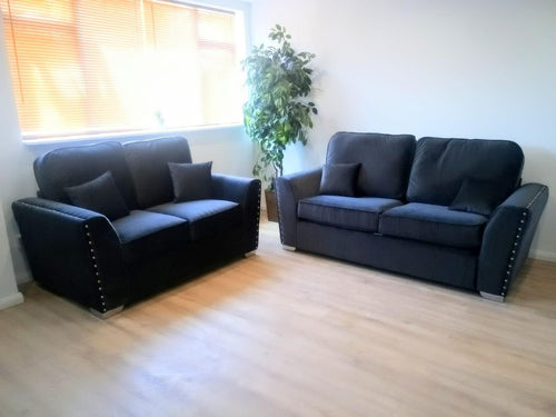 AMY 3S + 2S – VELVET BLACK (COSMIC) furniture delivered 
