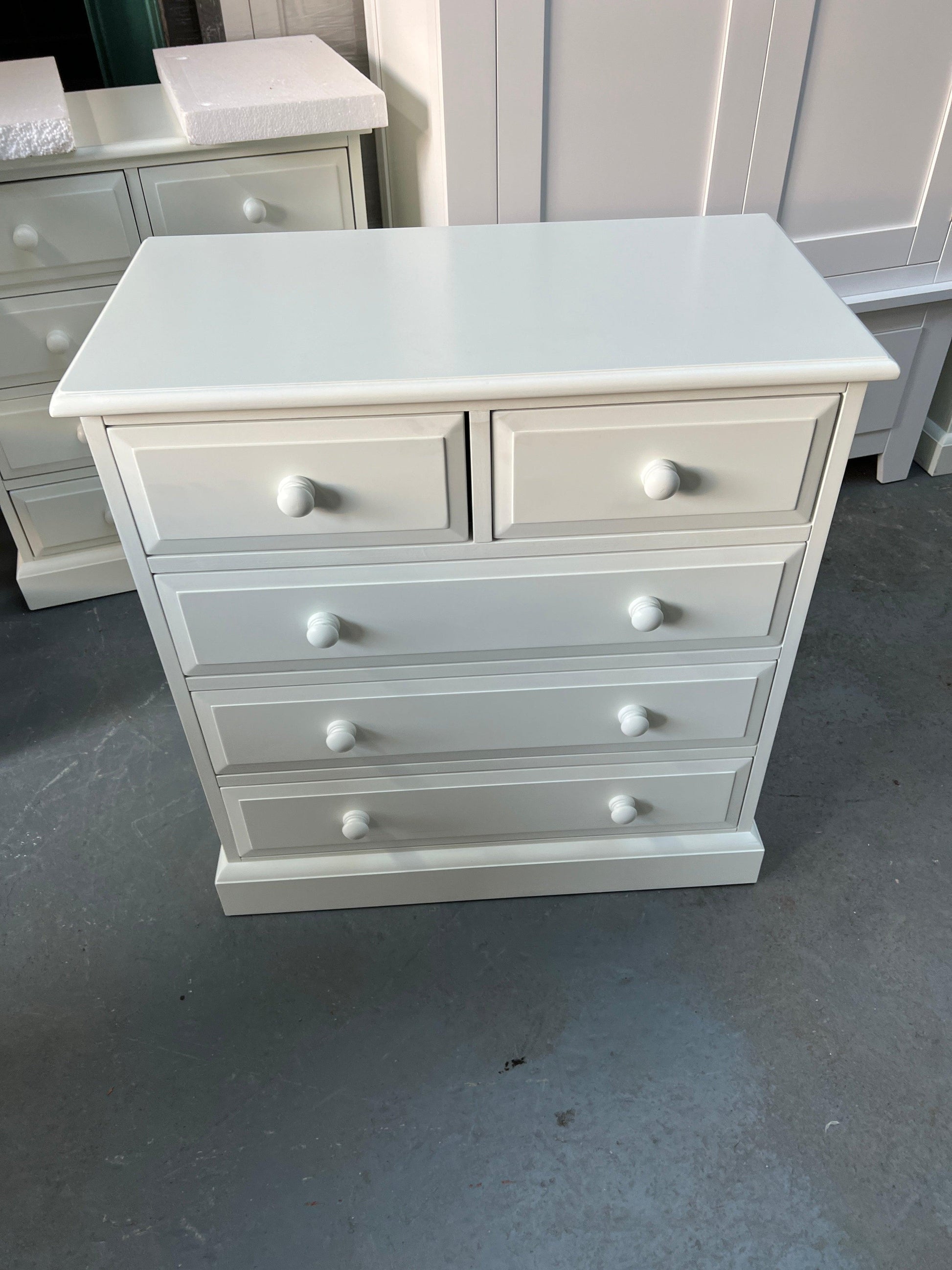Pensham Pure White Petite 2+3 Chest of Drawers furniture delivered 