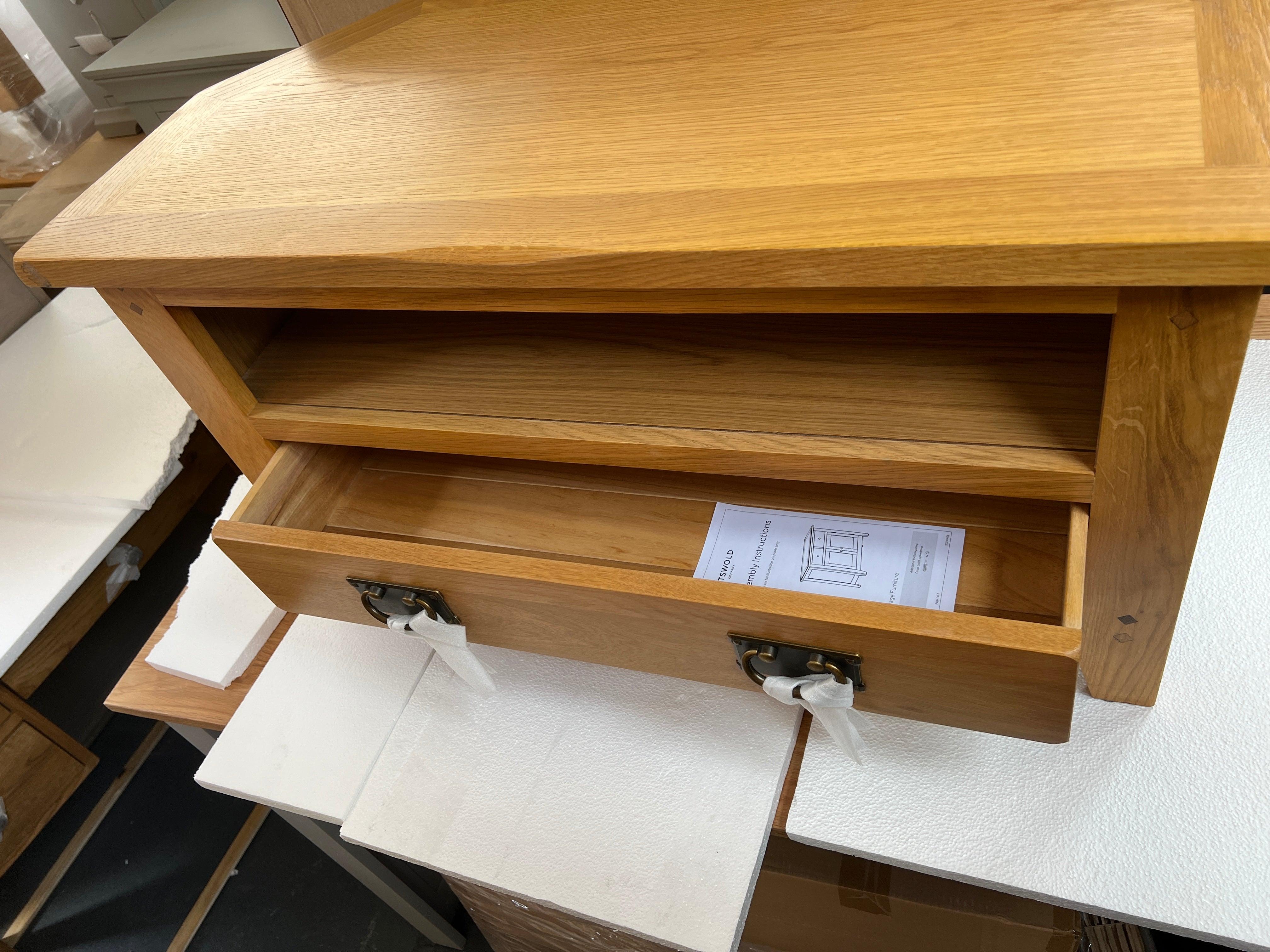 Oakland Rustic Oak Large Corner TV Stand Quality Furniture Clearance Ltd