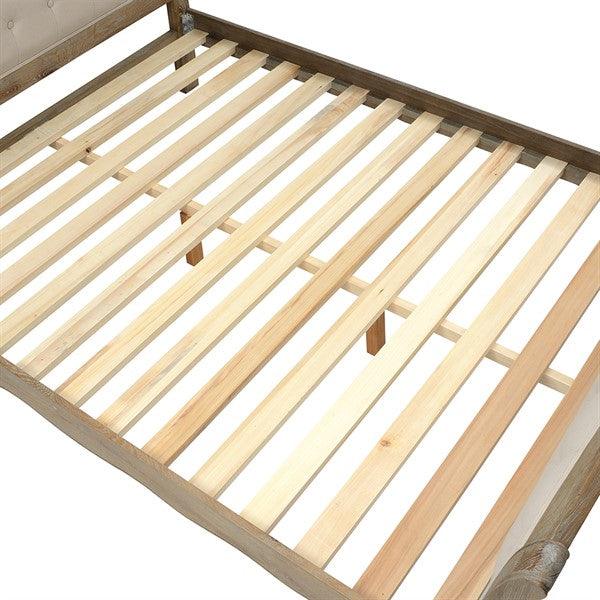 Camille Limewash Oak Buttoned 5ft Kingsize Bed Quality Furniture Clearance Ltd