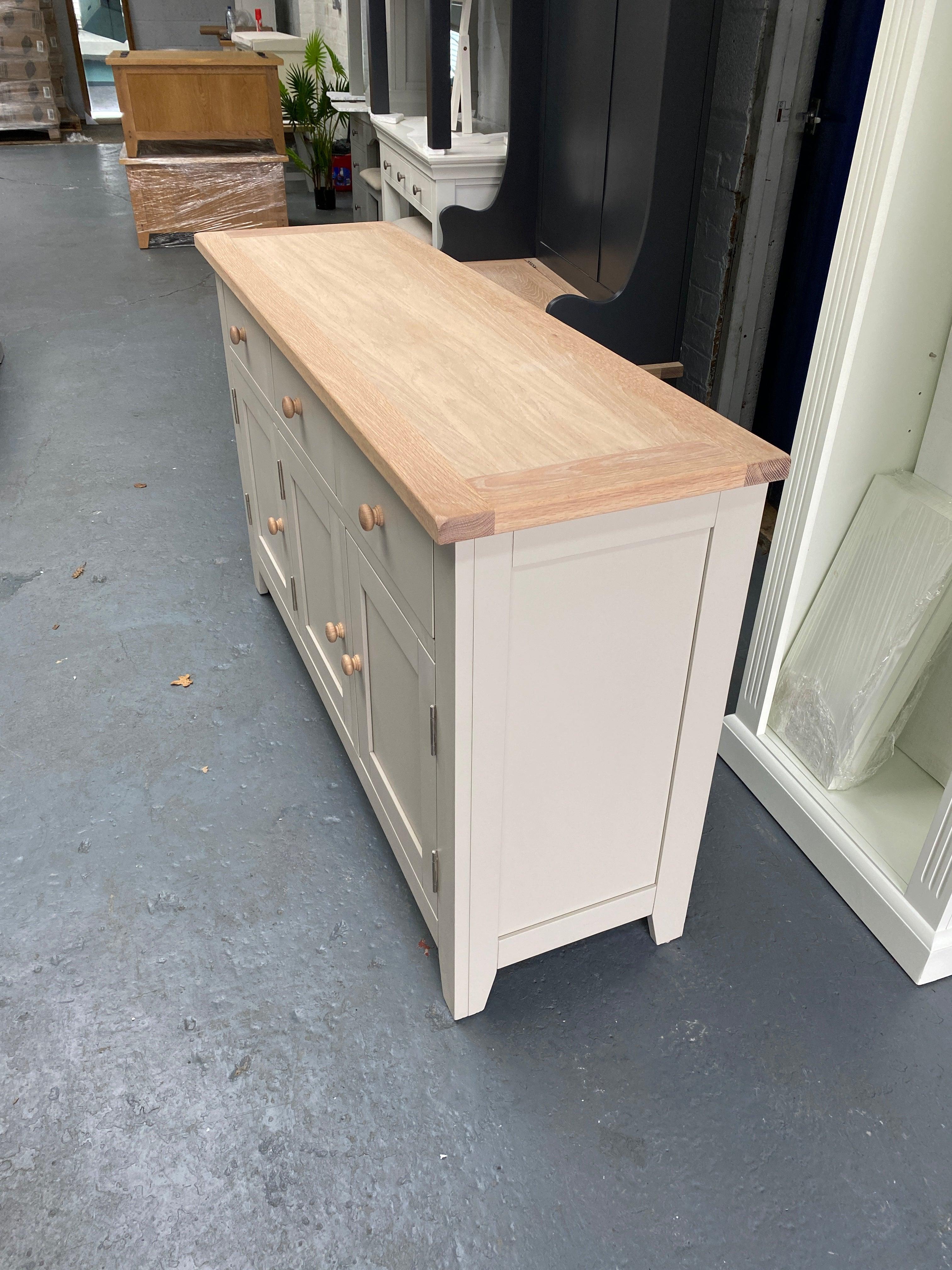 Stone 3 Door Large Sideboard. - furniture delivered 