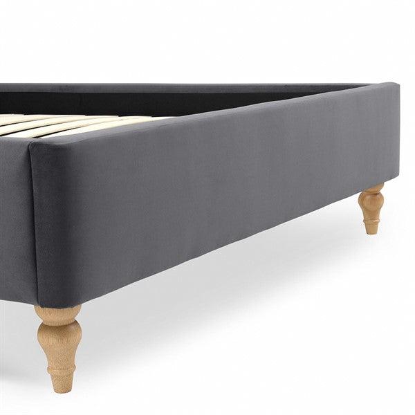 Huxley Iron Velvet Double Upholstered Bed Quality Furniture Clearance Ltd